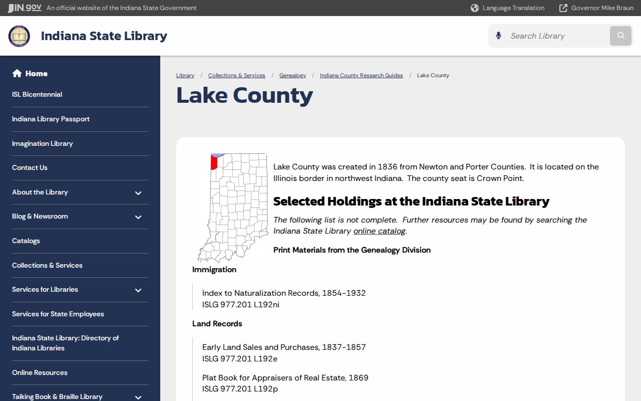 Hammond city directory holdings in the Lake County research guide