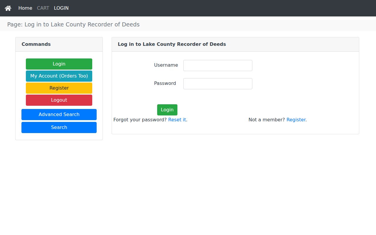 Lake County Recorder deed index login for Hammond address research